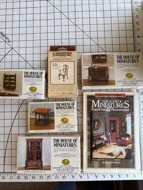 Vintage House of Miniatures Dollhouse Furniture Kits Lot + Book